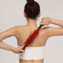 Массажёр «Скалка», универсальный, 36×6 см, 8 дисков, деревянный