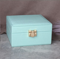 Шкатулка для украшений 17x17x9 см/ 318 Бирюзовый /уп 48/ 738374