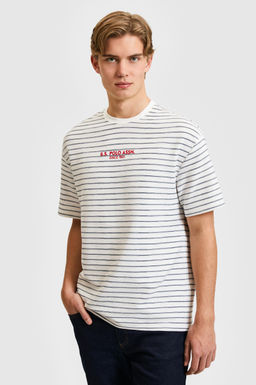 Erkek Comfort Fit Bisiklet Yaka Lacivert Ti__rt