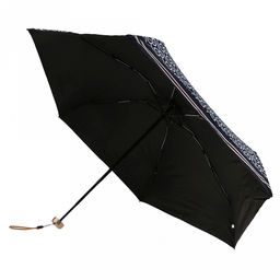 Зонт-мини механический Орнамент ткань эпонж (полиэстер) + черное УФ-покрытие, 6 лучей, д/купола 90см, 5 сложений, 17см в сложенном виде, механизм против ветра, пластмассовая ручка, цвет синий, 225гр (Китай) - Домашняя Мода фото 3