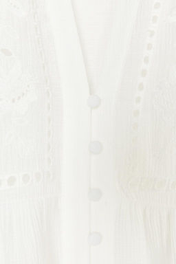 SHORT BLOUSE WITH CUTWORK EMBROIDERY - Zara фото 5