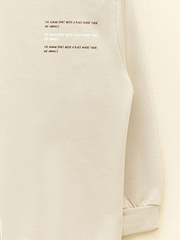 Kap??onlu Bask?l? Uzun Kollu Erkek ?ocuk Fermuarl? Sweatshirt - Waikiki фото 3