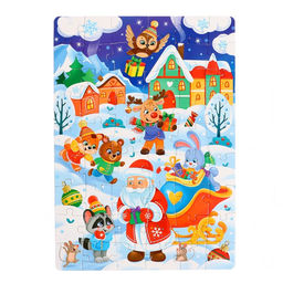 Подарочный набор пазлов с игрушкой 3 в 1 «Праздник у оленят»