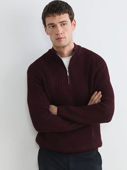 Dik Yaka Uzun Kollu Erkek Triko Kazak