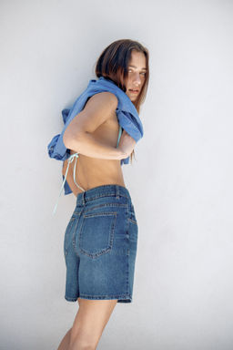 SHORTS DENIM TIRO ALTO ZW COLLECTION / Azul - Zara фото 6