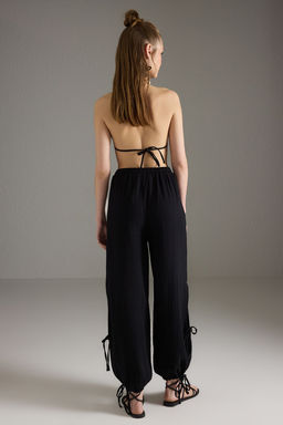 Trendyolmilla Tas Dokuma Baglama Detayl? 100% Pamuk Plaj Pantolon TBESS25PL00008  фото 8