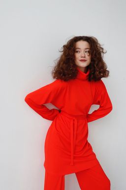 7362 Костюм трикотажный в стиле бохо алый - Martichelli фото 6