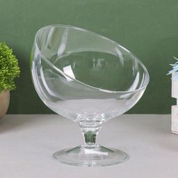 Ваза «Анабель» бренди с косым резом, 550 мл, h=18 см, 16×15 см, стекло, прозрачная