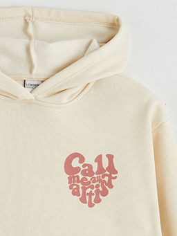 Kap??onlu K?z ?ocuk Kal?n Sweatshirt