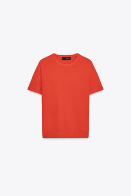 PLAIN KNIT SHORT SLEEVE TOP - Zara фото 20