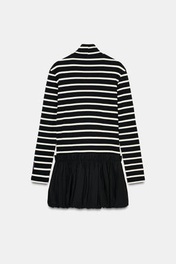 VESTIDO COMBINADO RAYAS / Negro - Zara фото 5