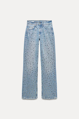 TRF WIDE-LEG MID-RISE MIRRORED JEANS - Zara фото 6