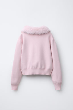 CARDINGAN WITH DETACHABLE FAUX FUR COLLAR - Zara фото 3