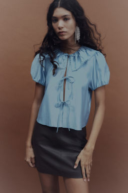 Blusa con lazadas - H&m фото 4