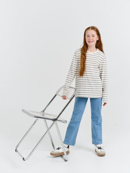 Лонгслив Полоска Пепел 7+ - Bungly фото 5