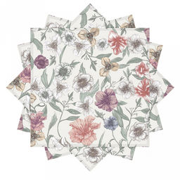 Набор салфеток сервировочных 4шт "Марина Дор", р-р 42х42см, рогожка, хлопок "Премиум" 186г/м2, упаковка классическая 28х41см, "Домашняя мода" (Россия)