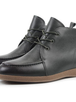 01-S77-97 DK. GREEN Ботинки демисезонные женские (натуральная кожа, байка)