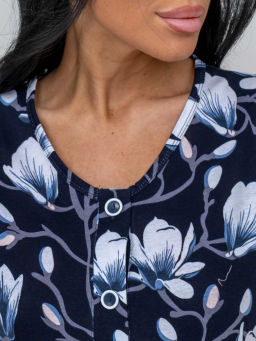 Халат женский Текс-Плюс, цвет синий белый