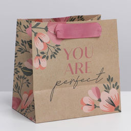 Пакет крафтовый квадратный Perfect, 14 14 9 см