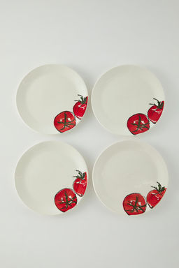 Trendyolmilla Home 4lu Seramik Domates Bask?l? Buyuk Boy Pasta Tabag? Seti 27cm TPHSS25TBK00018