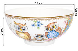 Салатник 15*15*7 см 700 мл Совушки NEW BONE CHINA - Elan gallery фото 2
