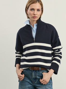 Джемпер на молнии в полоску / Zarina  фото 10