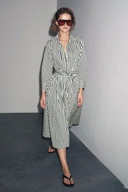 STRIPED SHIRT DRESS ZW COLLECTION