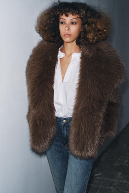 ZW COLLECTION FAUX FUR JACKET - Zara фото 10
