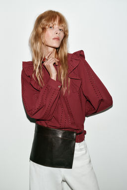 ROMANTIC BLOUSE WITH CUTWORK EMBROIDERY - Zara фото 12