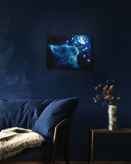 ФРЕЯ PNB/PMDD-250 Набор для раскрашивания по номерам ( со светодиодами ) 40 х 30 см Котик в неоновом свете