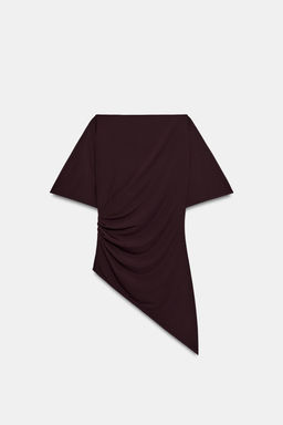 TOP CREPE DRAPEADO / Vino - Zara фото 7