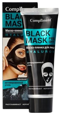 "Compliment" No problem "Black Mask" Маска-пленка для лица HYALURON 80мл.12 /912747
