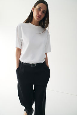 Pantal?n sastre amplio en mezcla de lino Easy Care - H&m фото 6