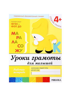 Рабочие тетради «Математика, прописи, развитие речи, уроки грамоты», средняя группа 4+, набор 4 шт.