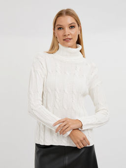 водолазка женская из хлопка с объемными косами