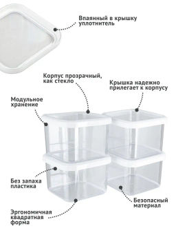 Банка 0,6л для сып продуктов Cubbo Scandi белый - Полимербыт фото 3