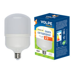 LED-M80-25W/WW/E27/FR/S Лампа светодиодная с матовым рассеивателем. Материал корпуса термопластик. Цвет свечения теплый белый. Серия Simple. Упаковка картон. ТМ Volpe