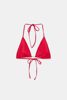 TOP BIKINI LISO PIEZA MET?LICA / Rojo - Zara фото 6