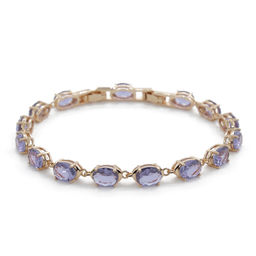 Александрит, браслет Джейни, покрытие под золото, длина 17,5см