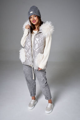 Жилет AVE RARA 1069 песочный металлик  фото 4