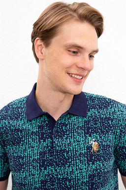 Мужская темно-синяя футболка с воротником-поло - U.s. polo assn фото 2