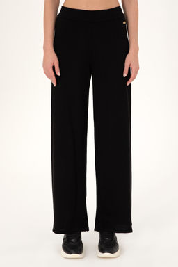 KadДn Siyah Loose Fit Triko Pantolon