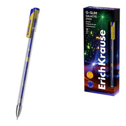 Цена за 12 шт. Ручка гелевая ErichKrause G-Slim Stick Galactic 0.5, цвет чернил синий (в коробке по 12 шт.)
