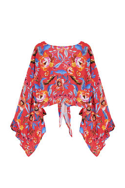 Cicek Desenli Crop Dokuma Baglamal? Plaj Bluz TBESS24BZ00012 - Trendyolmilla фото 8