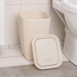 Контейнер для мусора «Вязаное плетение», 10 л, бежевый