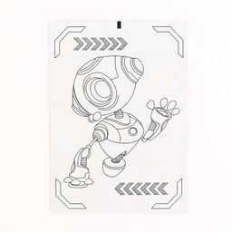 Цена за 10 шт. Наклейки детские бумажные «Роботы», c раскраской на обороте, 11 х 15.5 см