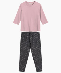 ATLANTIC NLP-483E Пижама женская Bow розовый + графитовый  фото 2