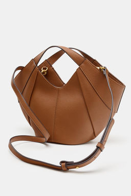 BOLSO MINI SHOPPER CANVAS / Tostado oscuro - Zara фото 3