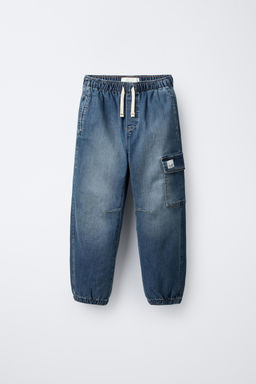 DENIM CARGO JOGGERS