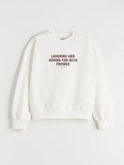 Bisiklet Yaka K?z ?ocuk Kal?n Sweatshirt 2li